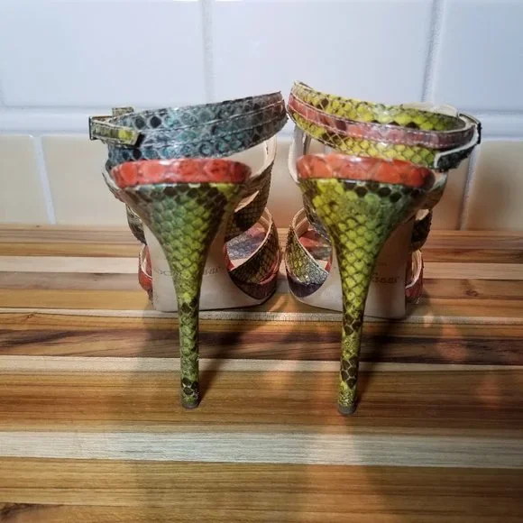 Jimmy Choo Snakeskin Heels size 38 1/2 (8.5 US) - Picture 3 of 13